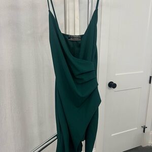 Elegant Green Draped Dress